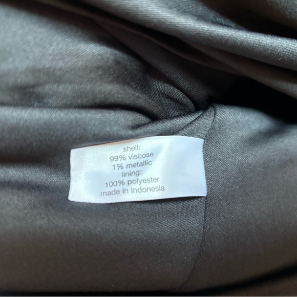 Lane Bryant Black Metallic Floral Bubble Sleeve Tie Neck Tiered Midi Dress 20 - Picture 11 of 12